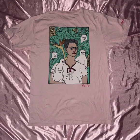 RIPNDIP Nermal Frida Portrait T-shirt in pink - Picture 1 of 2